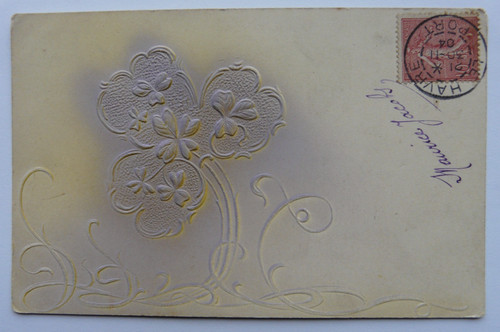 1904 antique embossed - antique, clover