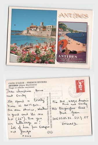 Vintage postcard antibes - postcard,