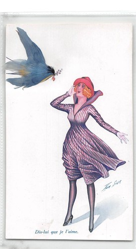 Postcard art nouveau les - postcard,