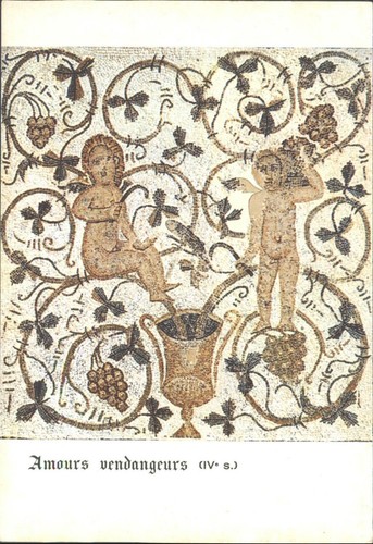 Bardo museum mosaic postcard - bardo,