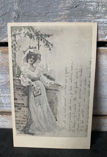 Art nouveau glamour postcard - art,