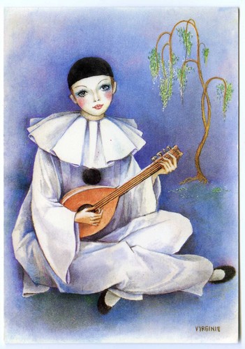 Art postcard young female - art,