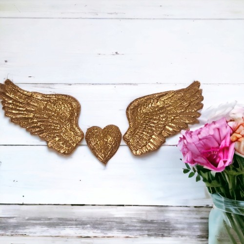 Gold angel wings wall - , art
