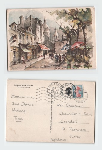 Vintage postcard paris place - vintage,
