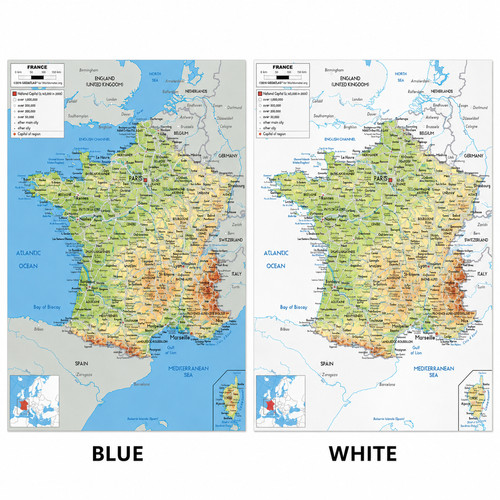 France map poster laminated - france,