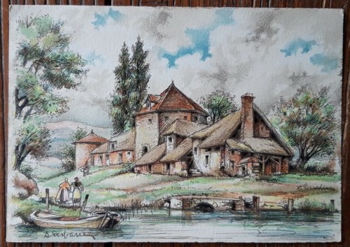French art postcard signed - french,