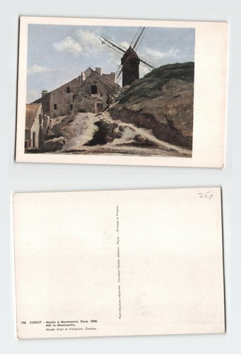 Vintage postcard corot moulin - vintage,