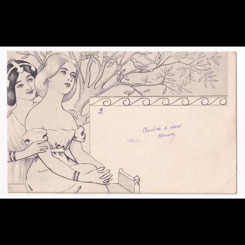 Postcard art nouveau - art, nouveau,