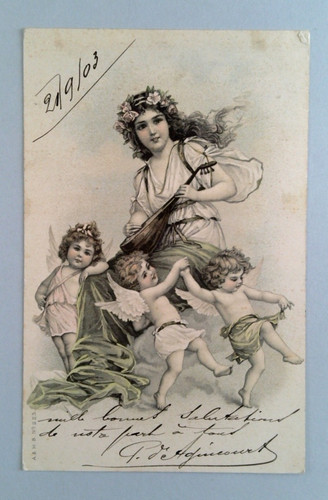 1903 france postcard art - postcard,