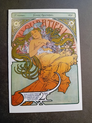 Alfons mucha art postcard au - alfons,