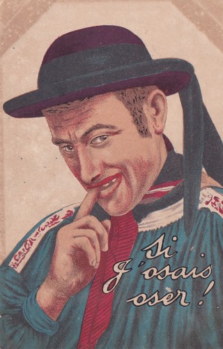 Antique french postcard - antique,